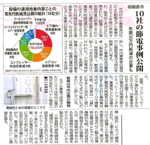 【新聞掲載】節電で年間262万円削減！相模原市の成功例